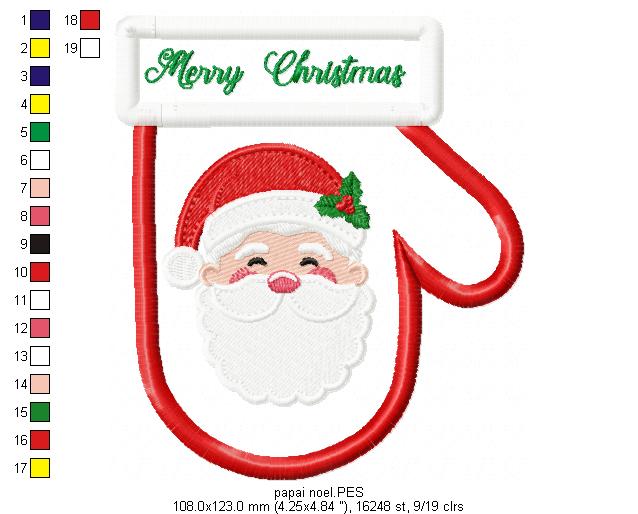 Santa Claus Cutlery Holder - ITH Project - Machine Embroidery Design