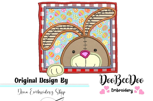 Easter Bunny  - Applique - Machine Embroidery Design