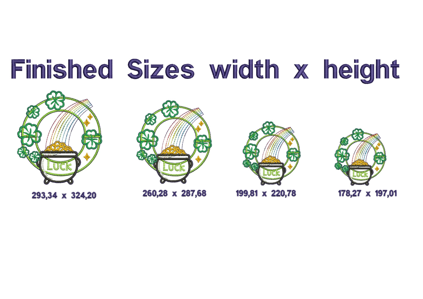 Saint Patrick's Rainbow Wreath - ITH Project - Machine Embroidery Design