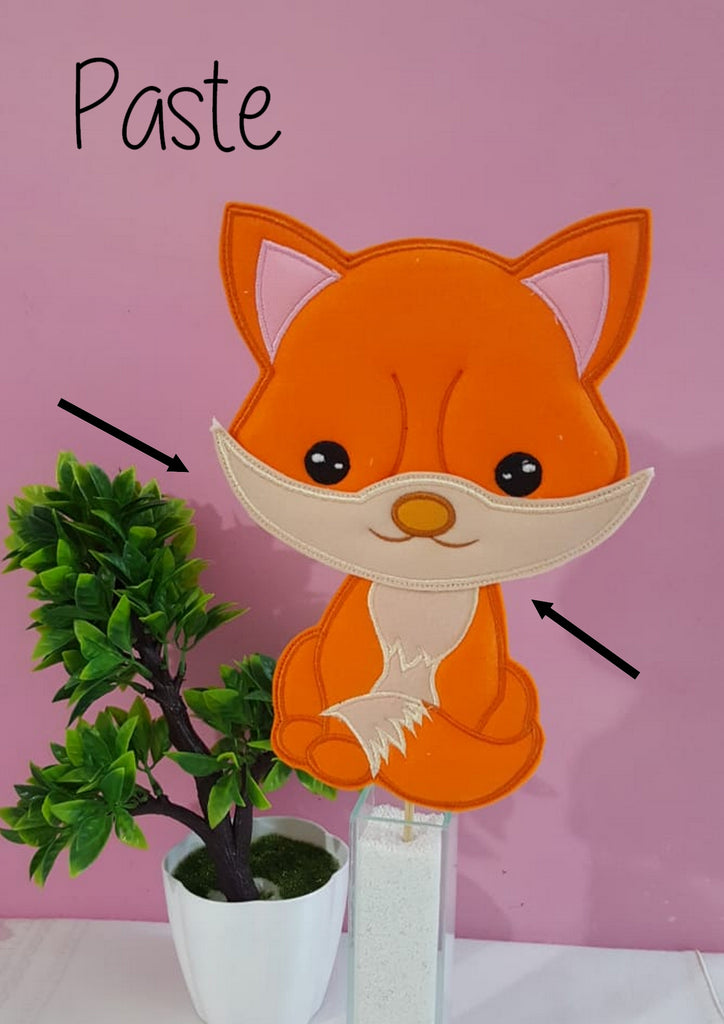 Cute Silly Fox Vase Ornament - ITH Project - Machine Embroidery Design