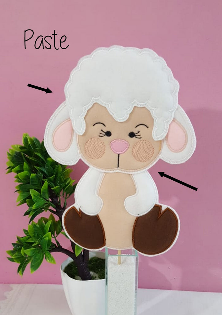 Cute Easter Sheep Vase Ornament - ITH Project - Machine Embroidery Design