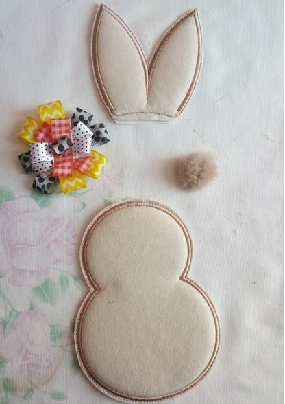 Cute Easter Bunny Silhouette Door Ornament - ITH Project - Machine Embroidery Design