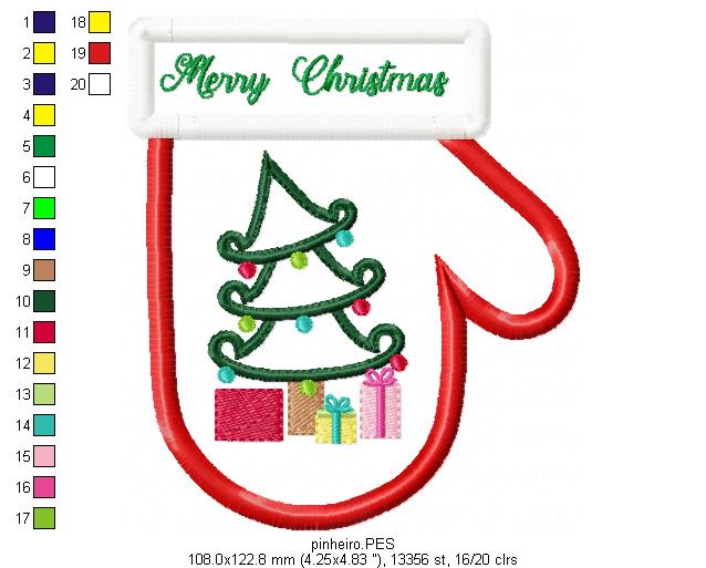 Christmas Cutlery Holder - Set of 6 designs - ITH Project - Machine Embroidery Design