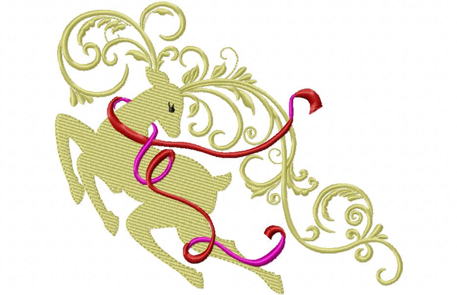 Christmas Reindeer - Fill Stitch - Machine Embroidery Design
