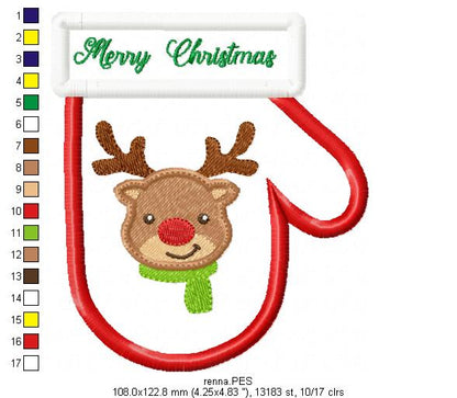 Reindeer Cutlery Holder - ITH Project - Machine Embroidery Design