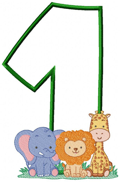 Safari 1st Birthday - Applique