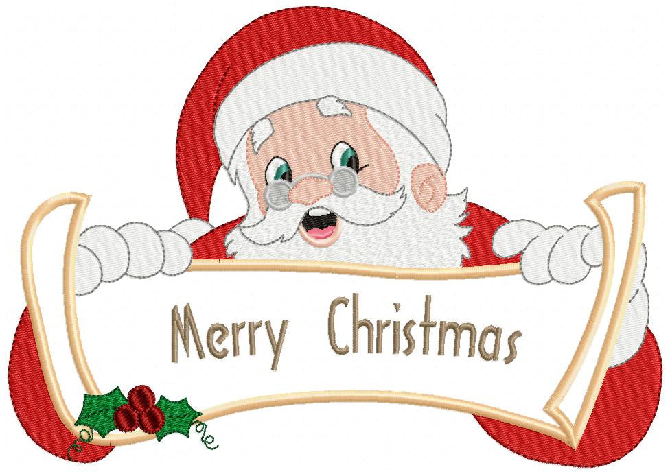 Santa Claus Merry Christmas - Applique