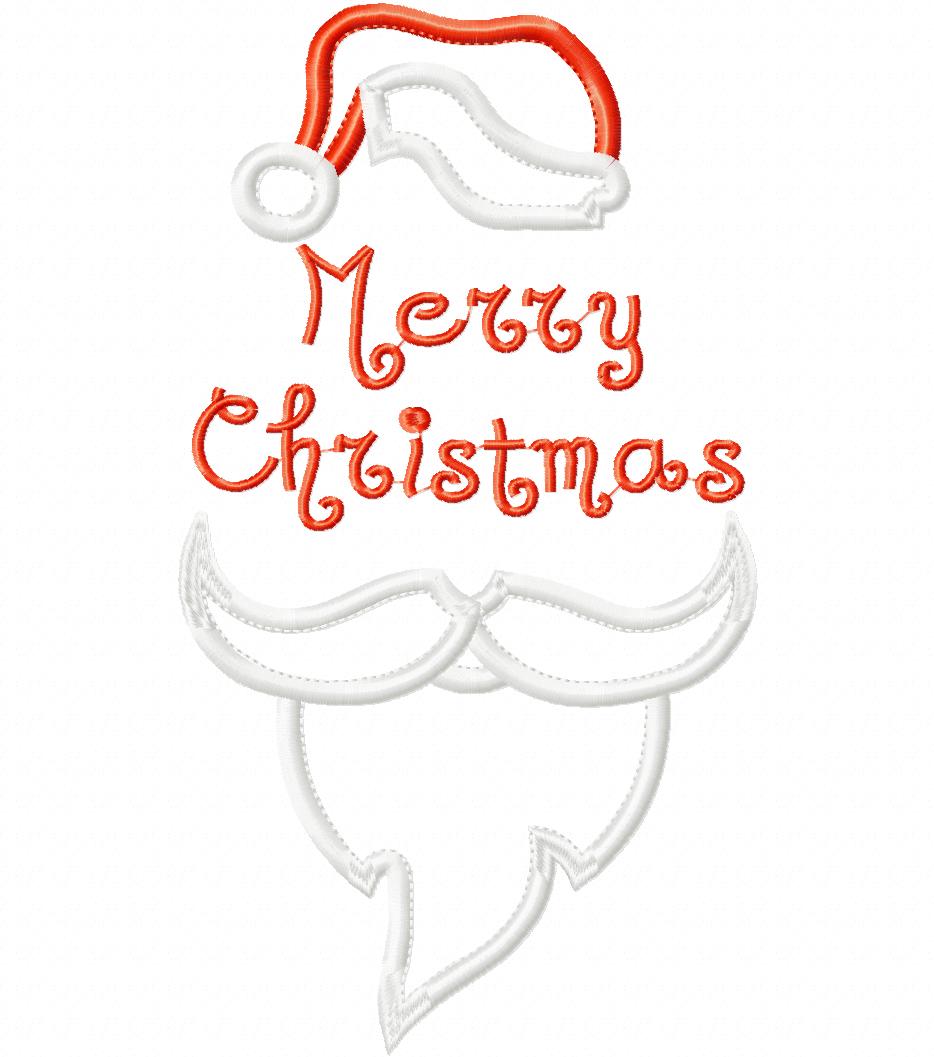 Santa Claus hat and Beard - Applique Embroidery