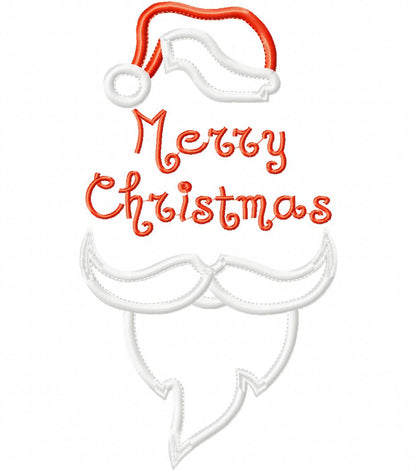 Santa Claus hat and Beard - Applique Embroidery