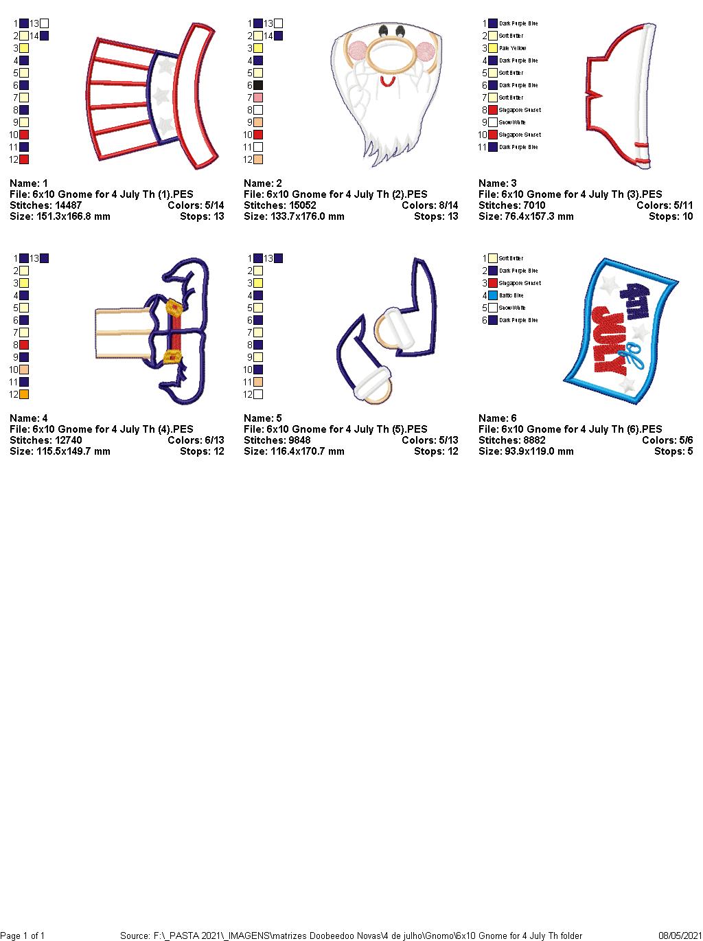 4th of July Ornaments - ITH Project - Machine Embroidery Design