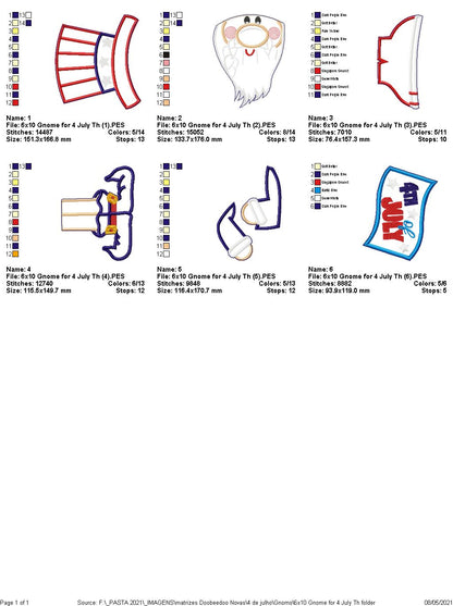 4th of July Ornaments - ITH Project - Machine Embroidery Design