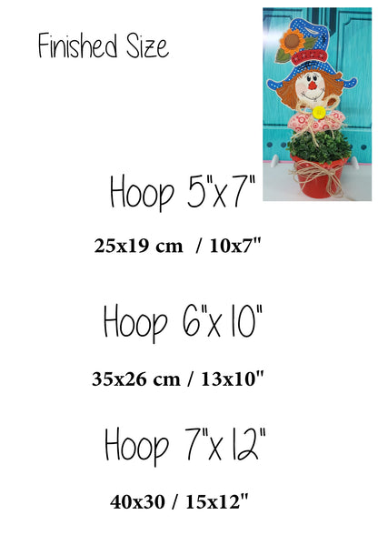 Cute Scarecrow Ornament - ITH Project - Machine Embroidery Design