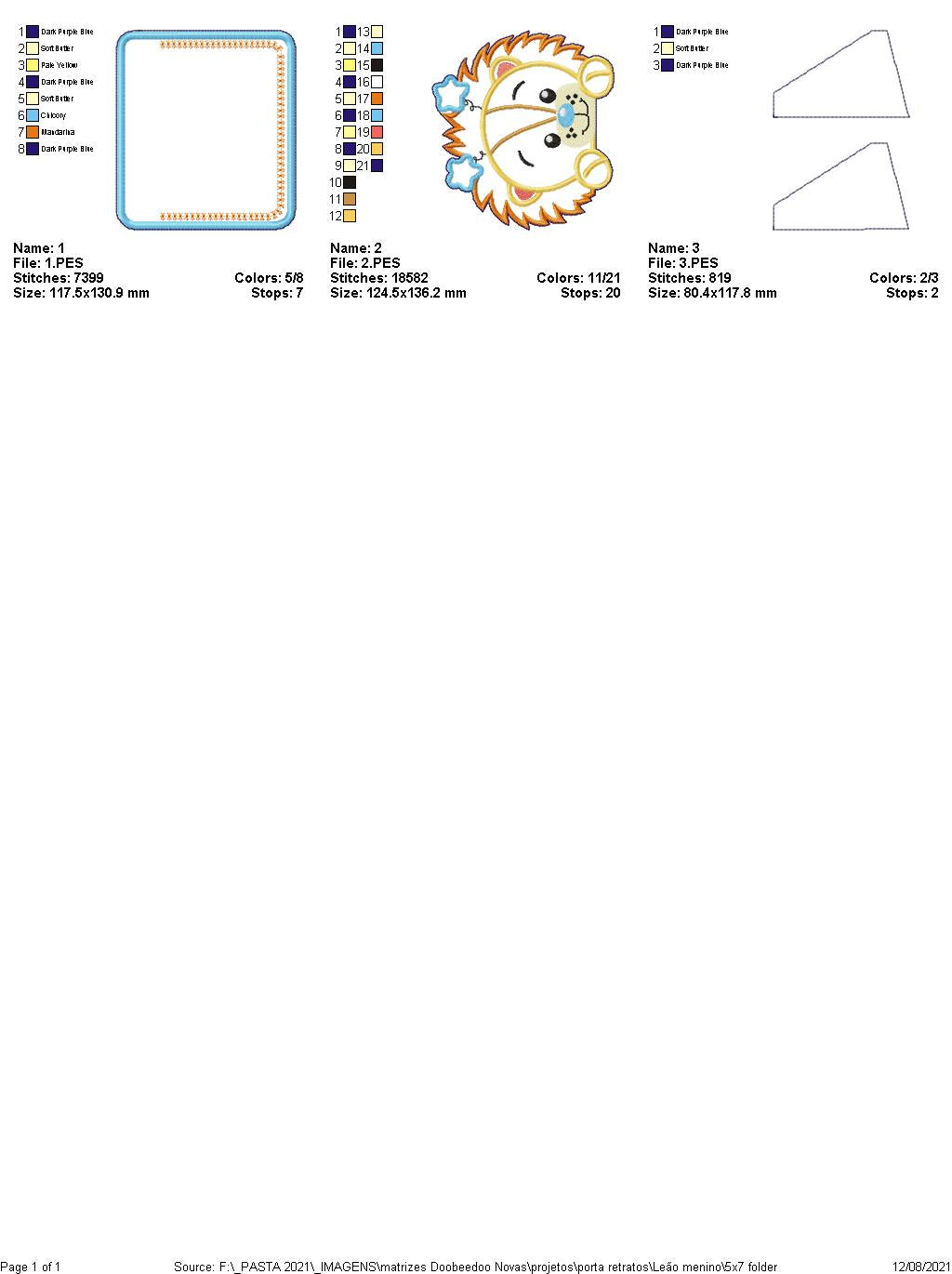 Happy Lion Nursery Ornament - ITH Project - Machine Embroidery Design