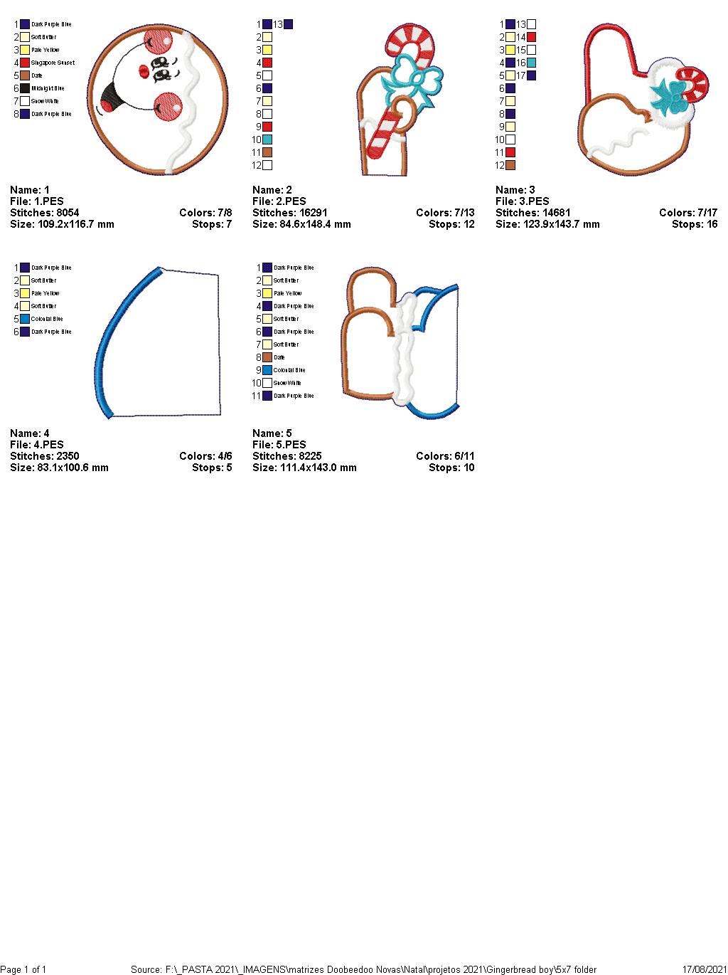 Gingerbread Boy Christmas Ornament - ITH Project - Machine Embroidery Design