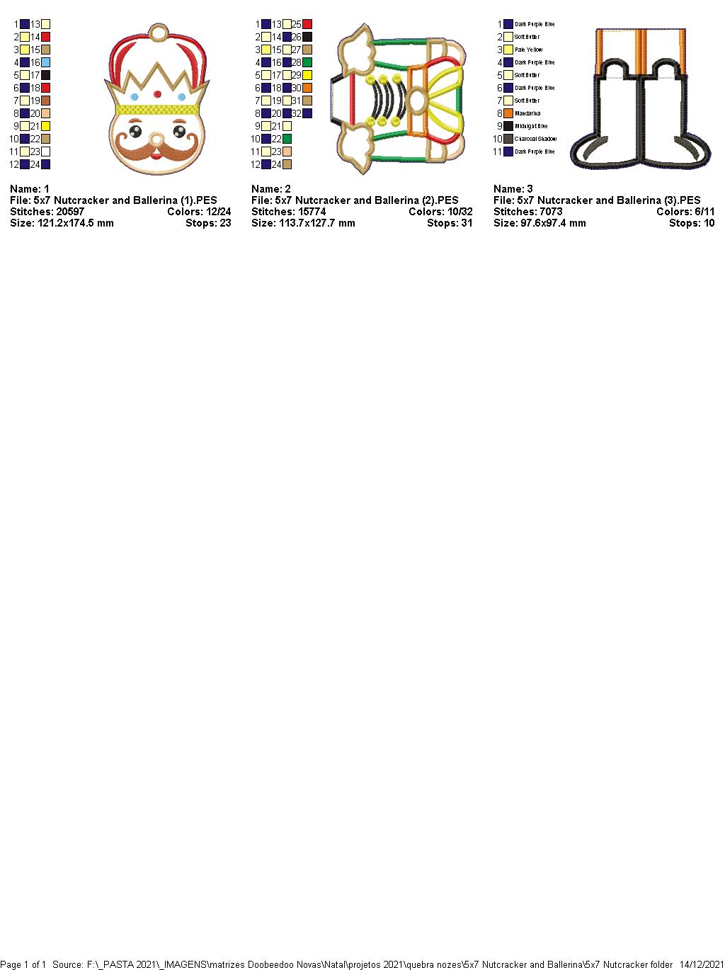 Nutcracker Vase Ornament - ITH Project - Machine Embroidery Design