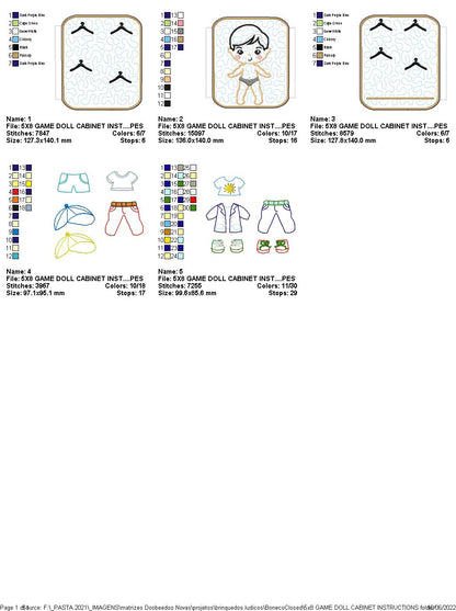 Wardrobe Boy Sensory Games - ITH Project - Machine Embroidery Design