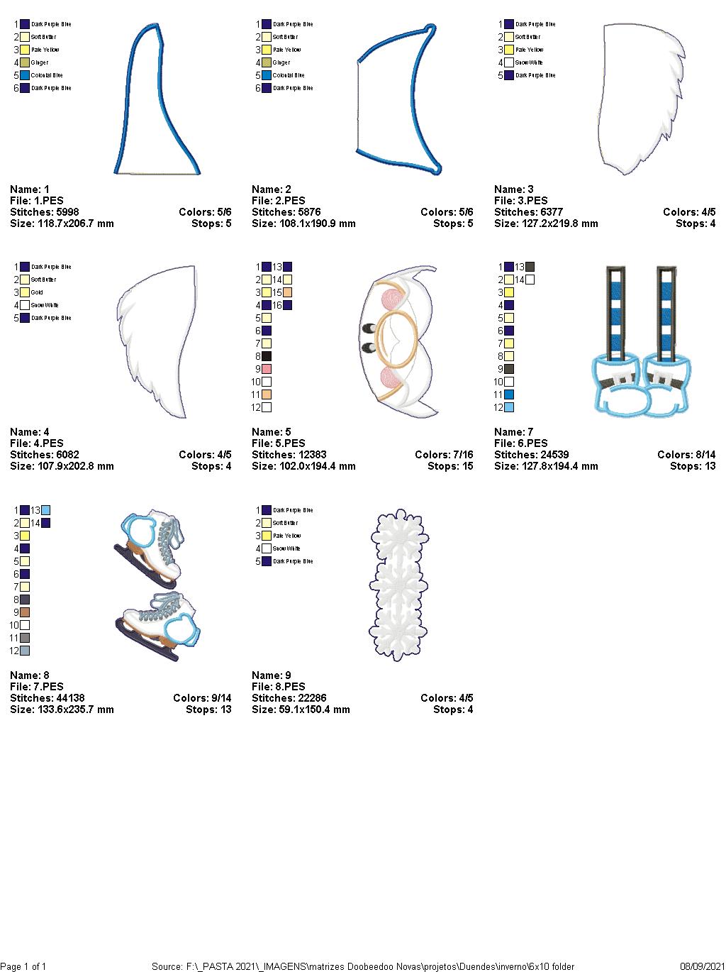 Winter Gnome Holding Ice Skates Ornament - ITH Project - Machine Embroidery Design