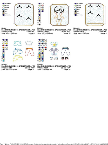 Wardrobe Boy Sensory Games - ITH Project - Machine Embroidery Design