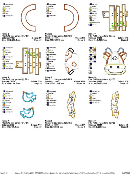 Cow and Fence Ornament - ITH Project - Machine Embroidery Design