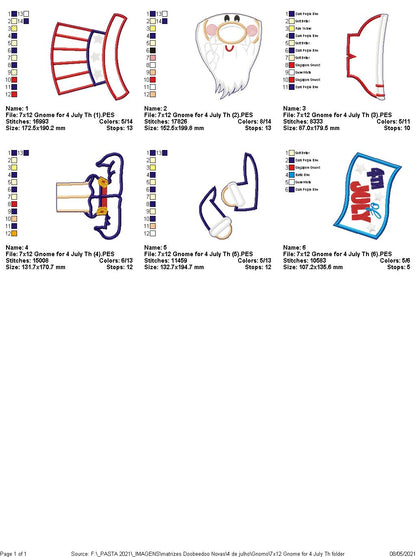 4th of July Ornaments - ITH Project - Machine Embroidery Design