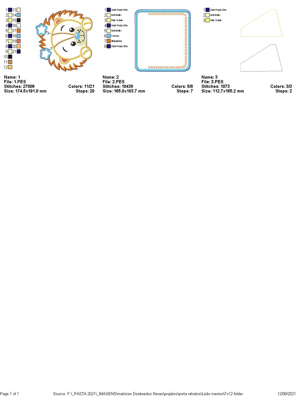 Happy Lion Nursery Ornament - ITH Project - Machine Embroidery Design