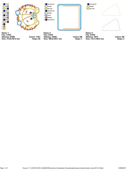 Happy Lion Nursery Ornament - ITH Project - Machine Embroidery Design