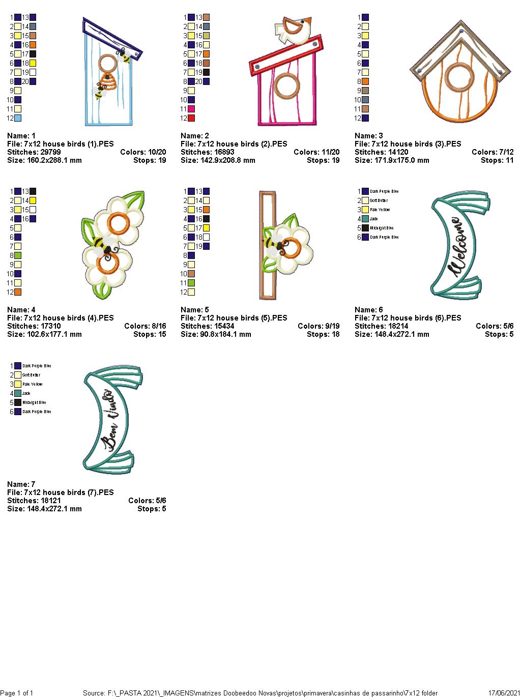 Three Bird House Welcome - ITH Project - Machine Embroidery Design