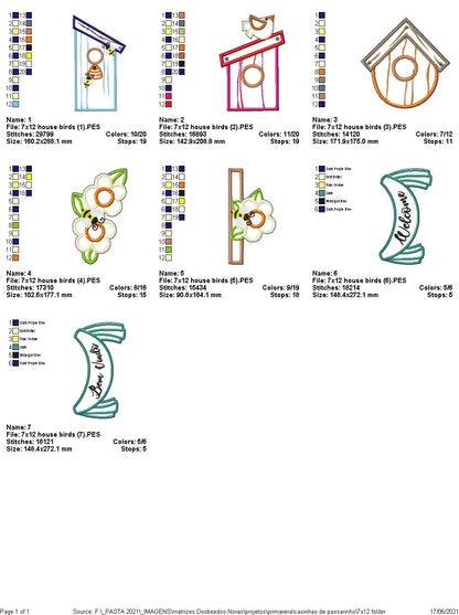 Three Bird House Welcome - ITH Project - Machine Embroidery Design