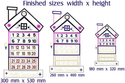 Hello Summer Calendar - ITH Project - Machine Embroidery Design