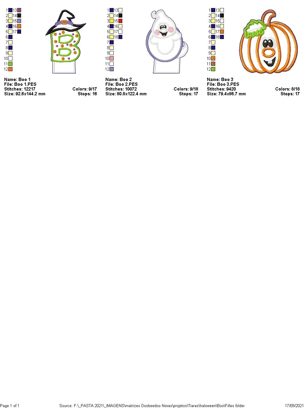 Boo Headband - ITH Project - Machine Embroidery Design