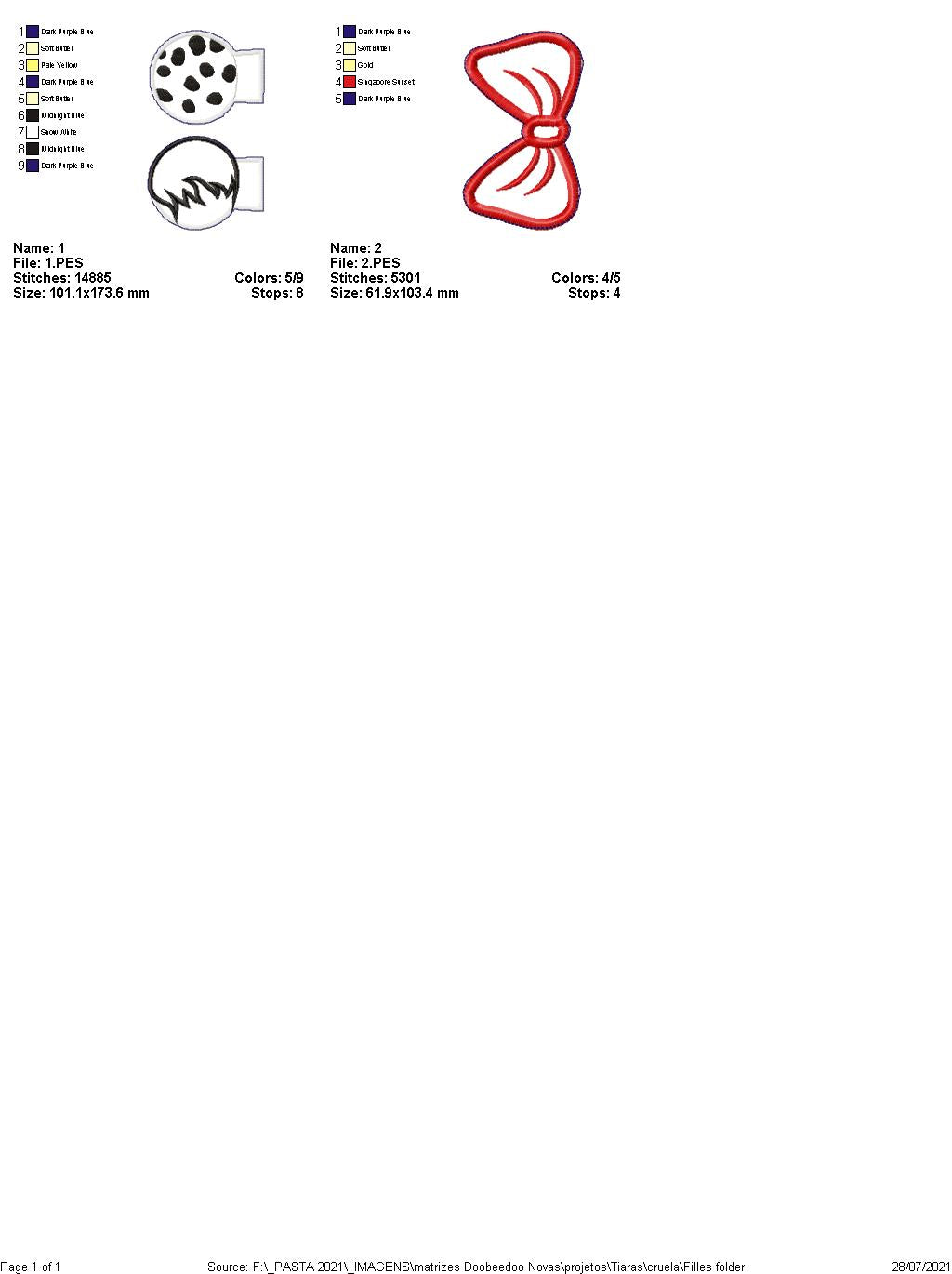 Mouse Ears Villain Headband - ITH Project - Machine Embroidery Design