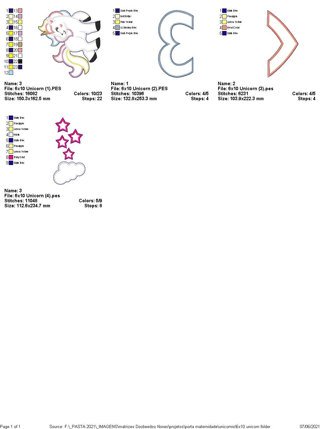 Cute Unicorn Ornament - ITH Project - Machine Embroidery Design