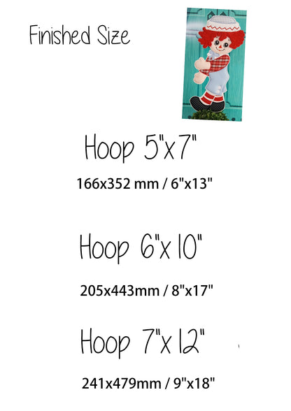 Boy Rag Doll Ornament - ITH Project - Machine Embroidery Design