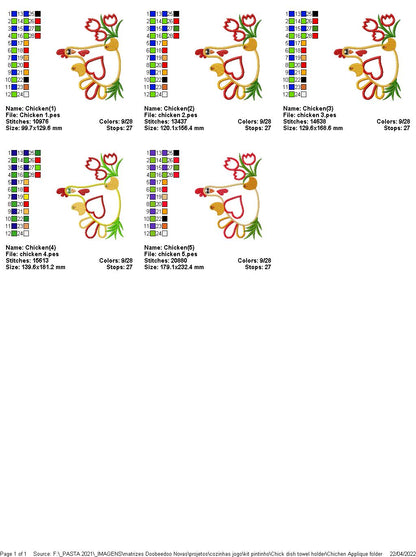 Chick dish towel holder - ITH Project - Machine Embroidery Design