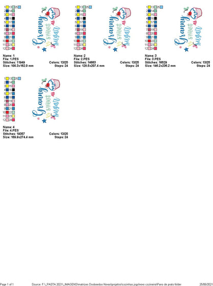 Granny as Sweet as Sugar Chef Girl Dish Cloth Holder - ITH Project - Machine Embroidery Design