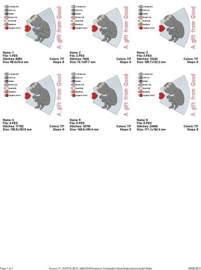 Baby Ultrasound - Girl and Boy - 6 Sizes - Machine Embroidery Designs