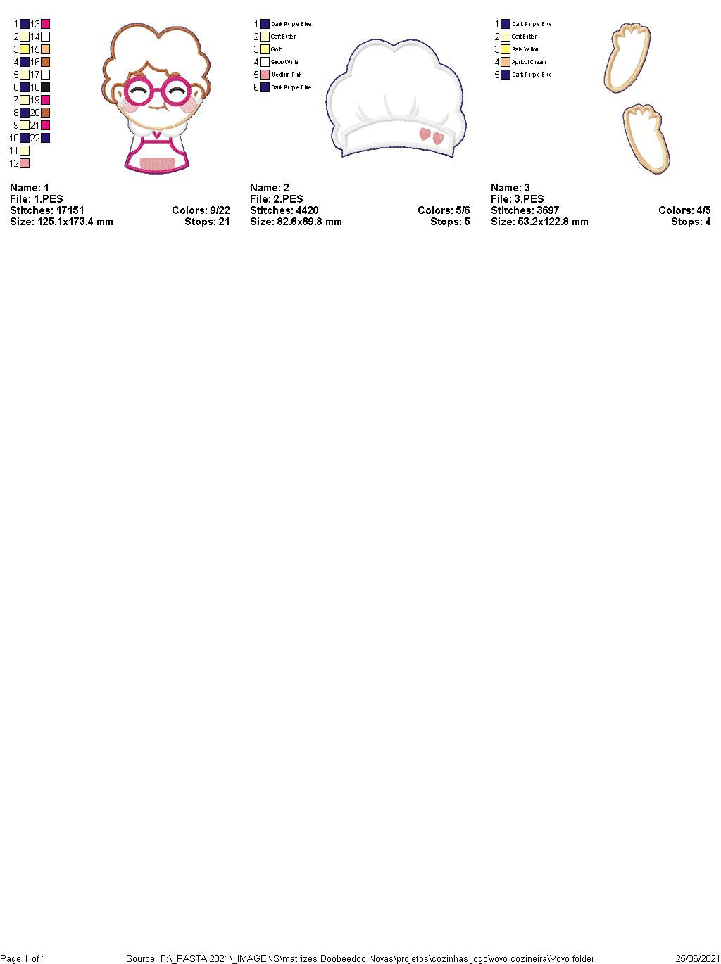 Granny as Sweet as Sugar Chef Girl Dish Cloth Holder - ITH Project - Machine Embroidery Design