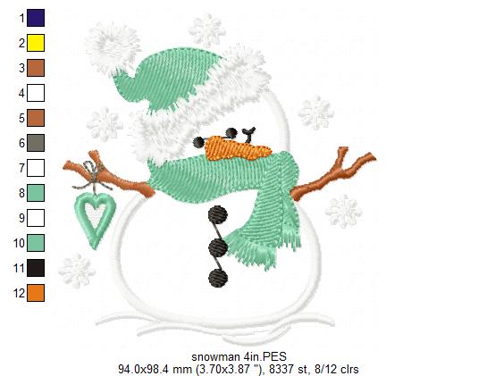 Snowman Christmas - Applique