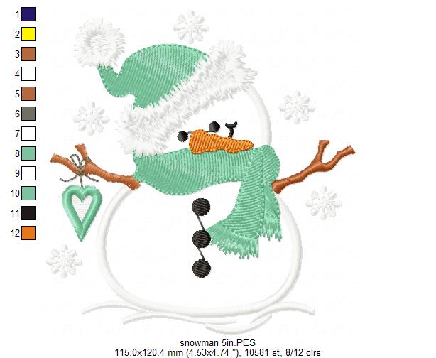 Snowman Christmas - Applique