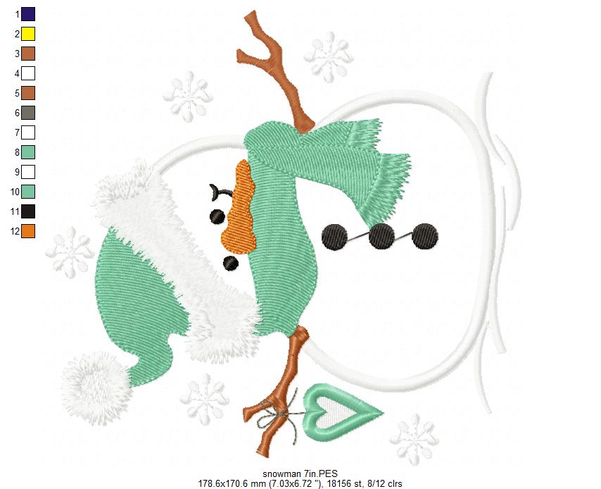 Snowman Christmas - Applique