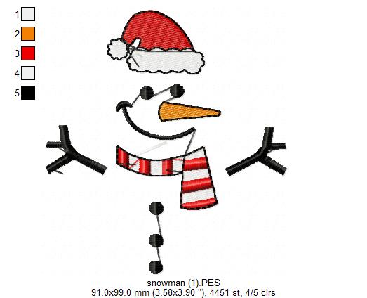 Snowman - Fill Stitch Embroidery
