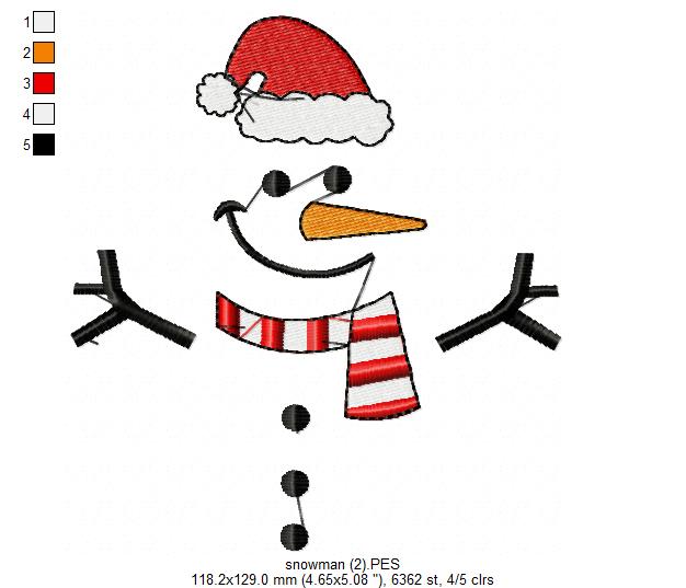 Snowman - Fill Stitch Embroidery