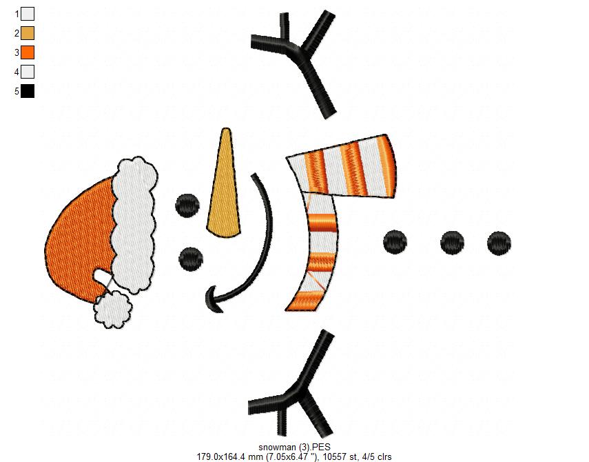 Snowman - Fill Stitch Embroidery