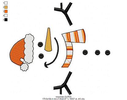 Snowman - Fill Stitch Embroidery