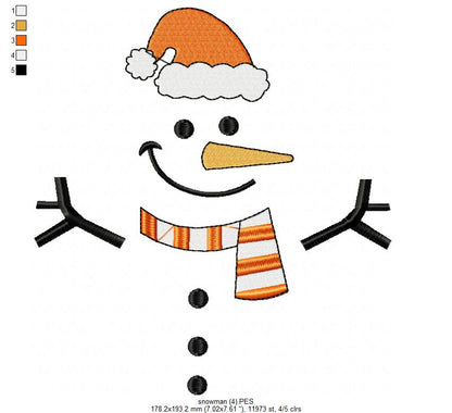 Snowman - Fill Stitch Embroidery