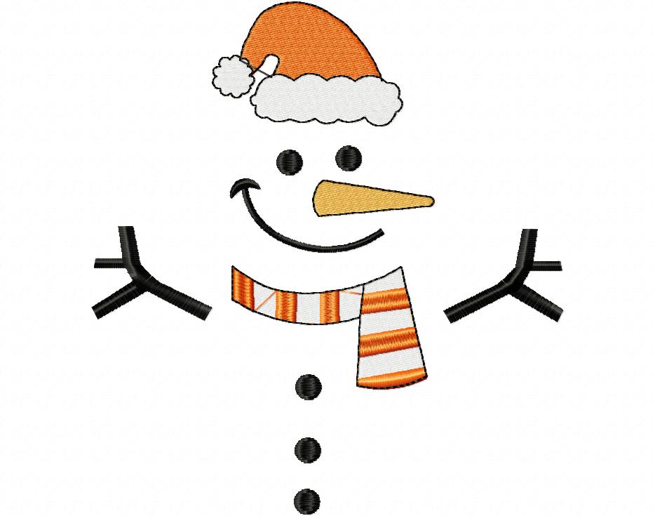 Snowman - Fill Stitch Embroidery