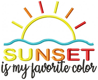 Sunset is my Favorite Color - Applique