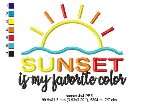 Sunset is my Favorite Color - Applique