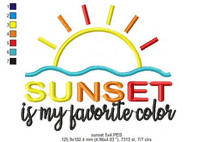 Sunset is my Favorite Color - Applique