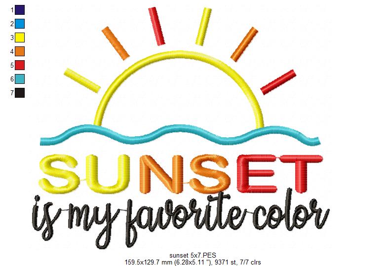 Sunset is my Favorite Color - Applique